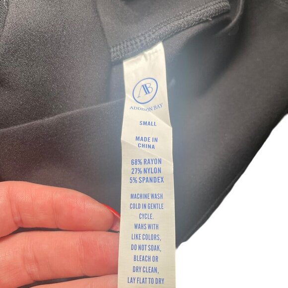 Addison Bay Colleen Black Flare Pants with Side Slit Size Small NWT - Picture 3 of 7